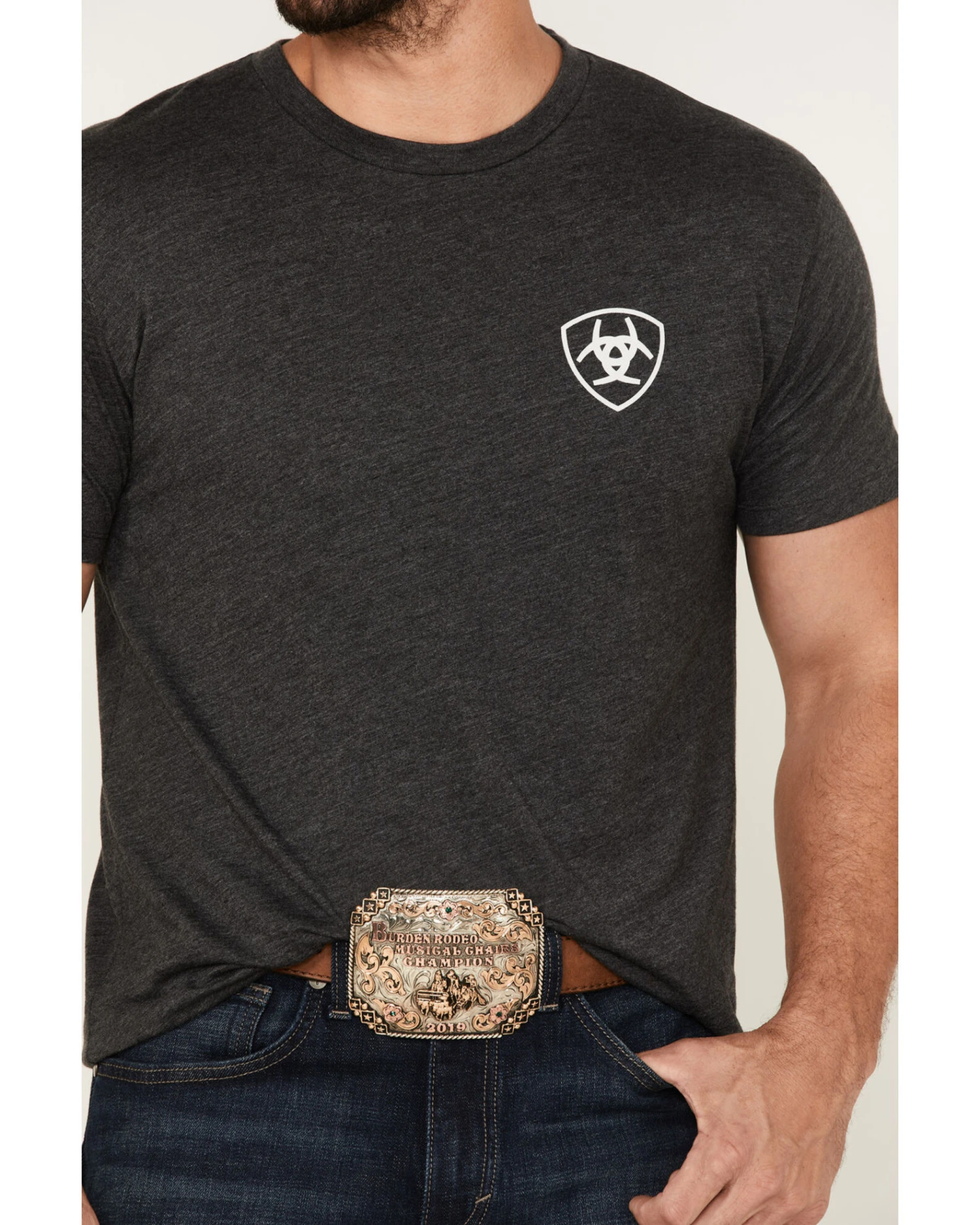 Ariat Men's Woodgrain Americana Shield Logo Graphic T-Shirt 3 Ariat Men's Woodgrain Americana Shield Logo Graphic T-Shirt - Image 3