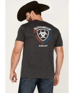 Ariat Men's Woodgrain Americana Shield Logo Graphic T-Shirt 7 Ariat Men's Woodgrain Americana Shield Logo Graphic T-Shirt -Western Denim Store 2000371556 022 P4