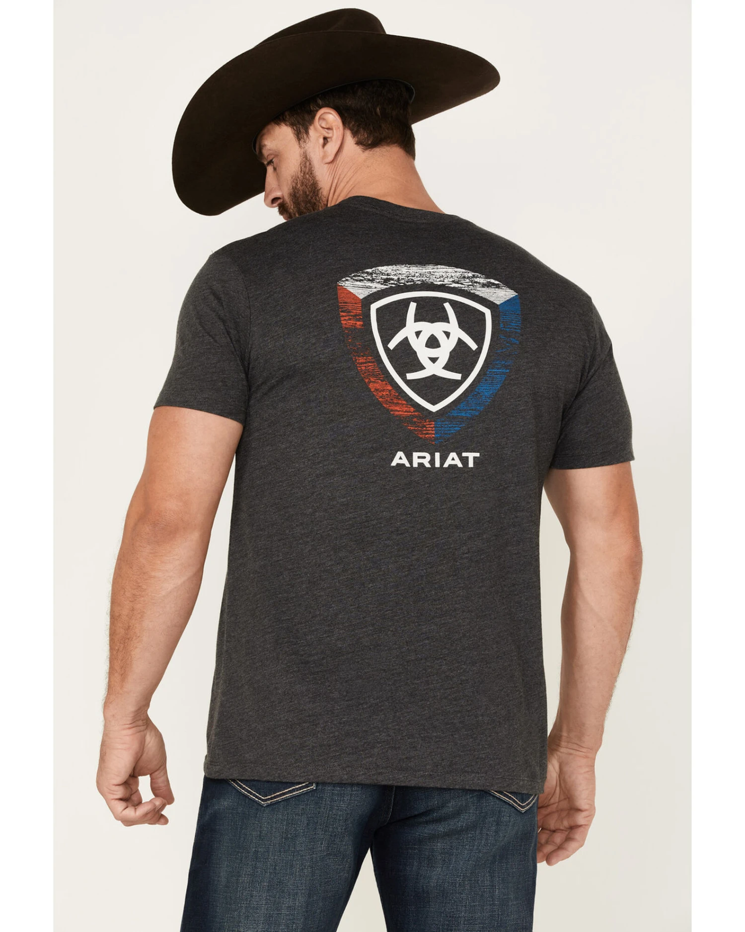 Ariat Men's Woodgrain Americana Shield Logo Graphic T-Shirt 4 Ariat Men's Woodgrain Americana Shield Logo Graphic T-Shirt - Image 4