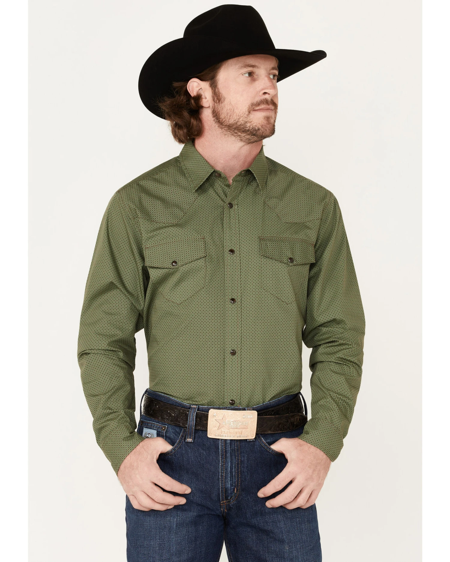 Gibson Men's Elderflower Geo Print Snap Western Shirt 1 Gibson Men's Elderflower Geo Print Snap Western Shirt