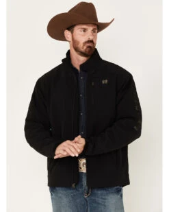 Western Denim Store 13 Cinch Men's Solid Logo Sleeve Zip-Front Softshell JacketÂ