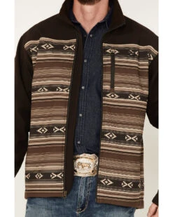 Cinch Men's Color-Block Southwestern Print Logo Zip-Front Softshell Jacket  -Western Denim Store 2000375180 200 P3