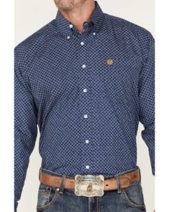 Cinch Men's Geo Print Long Sleeve Button Down Western Shirt  -Western Denim Store 2000375253 460 P3