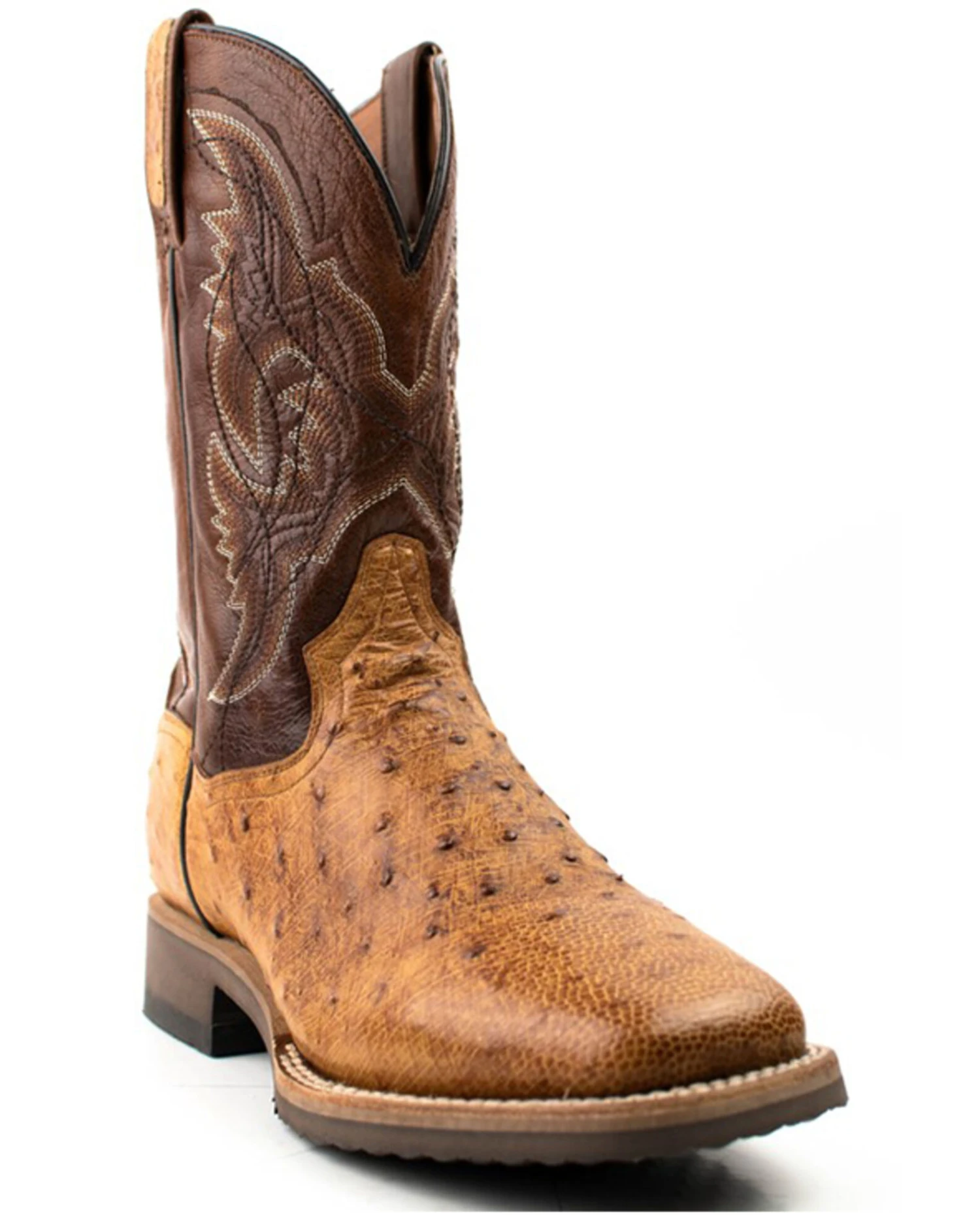 Dan Post Men's Saddle Hand Quill Ostrich Western Boots - Broad Square Toe 1 Dan Post Men's Saddle Hand Quill Ostrich Western Boots - Broad Square Toe
