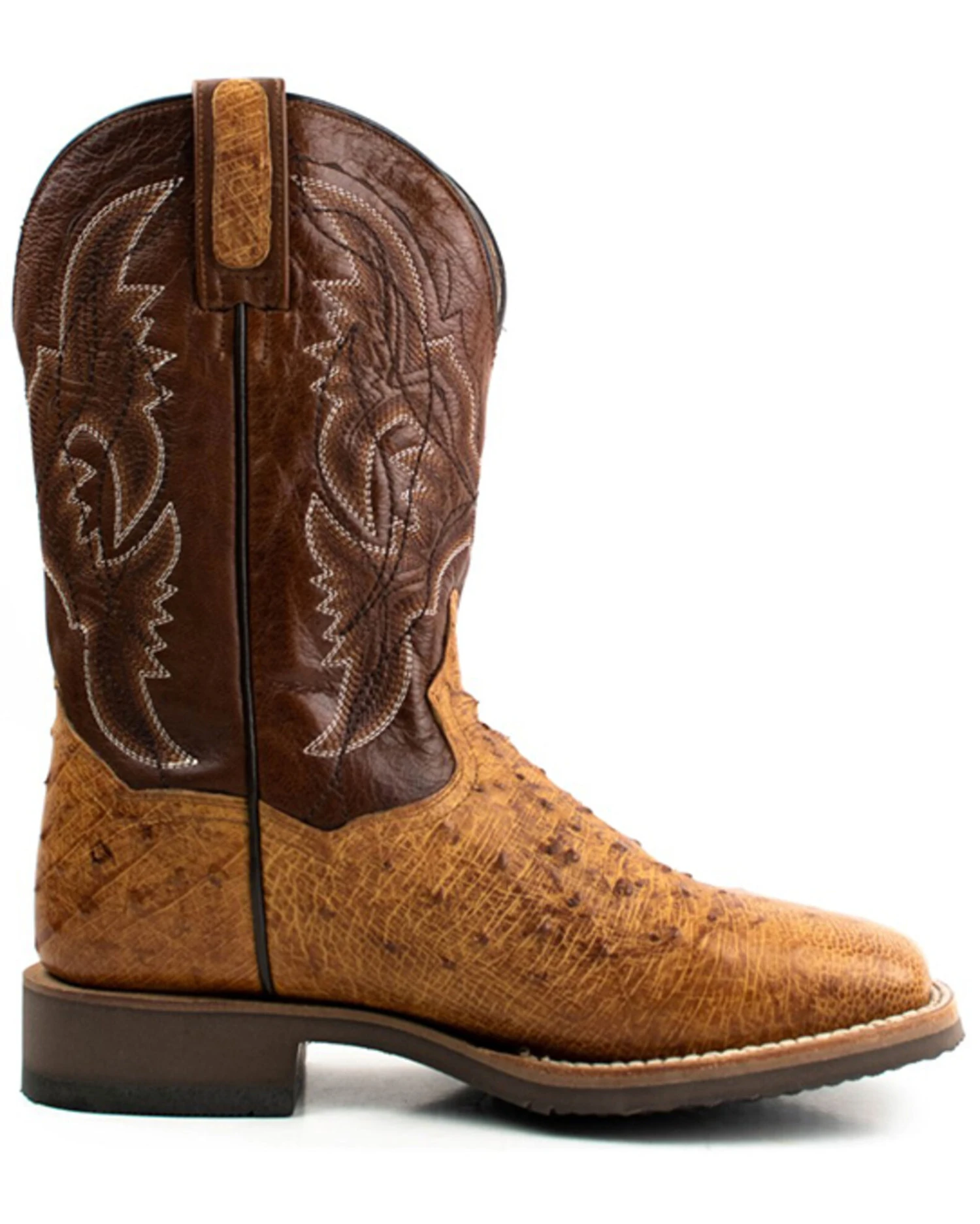 Dan Post Men's Saddle Hand Quill Ostrich Western Boots - Broad Square Toe 2 Dan Post Men's Saddle Hand Quill Ostrich Western Boots - Broad Square Toe - Image 2