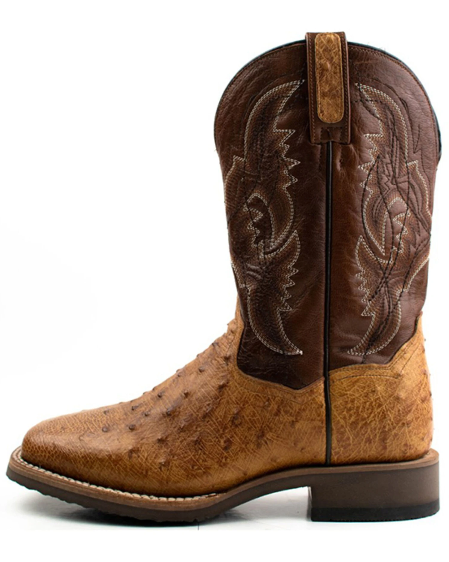 Dan Post Men's Saddle Hand Quill Ostrich Western Boots - Broad Square Toe 3 Dan Post Men's Saddle Hand Quill Ostrich Western Boots - Broad Square Toe - Image 3