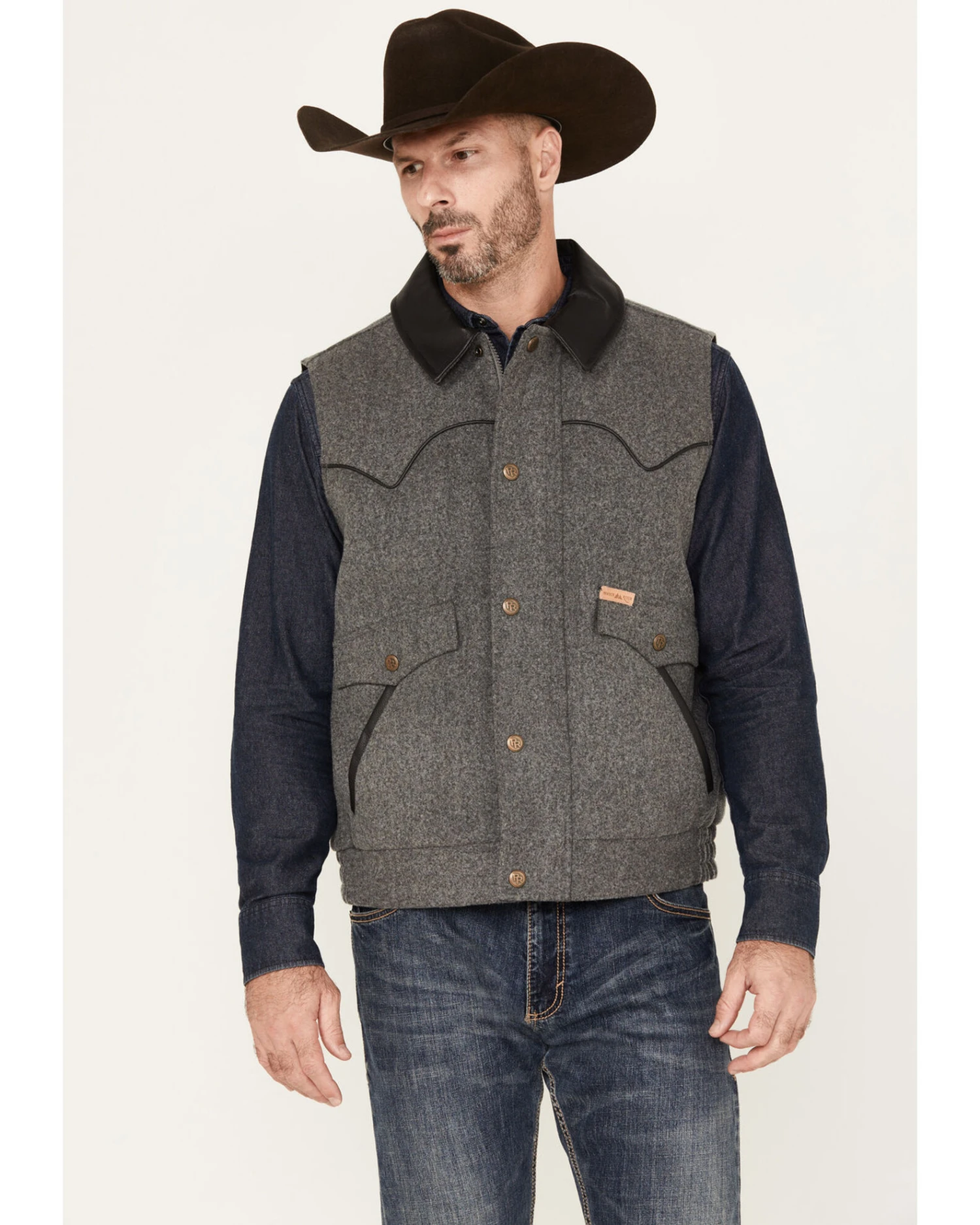 Powder River Outfitters Men's Heathered Wool Vest 1 Powder River Outfitters Men's Heathered Wool Vest
