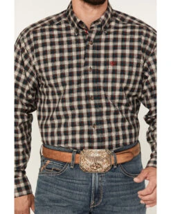 Ariat Men's Karter Plaid Print Stretch Long Sleeve Button-Down Shirt -Western Denim Store 2000377038 280 P3