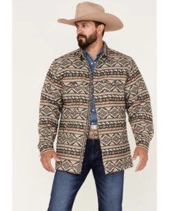 Scully Men's Southwestern Stripe Print Jacquard Shacket