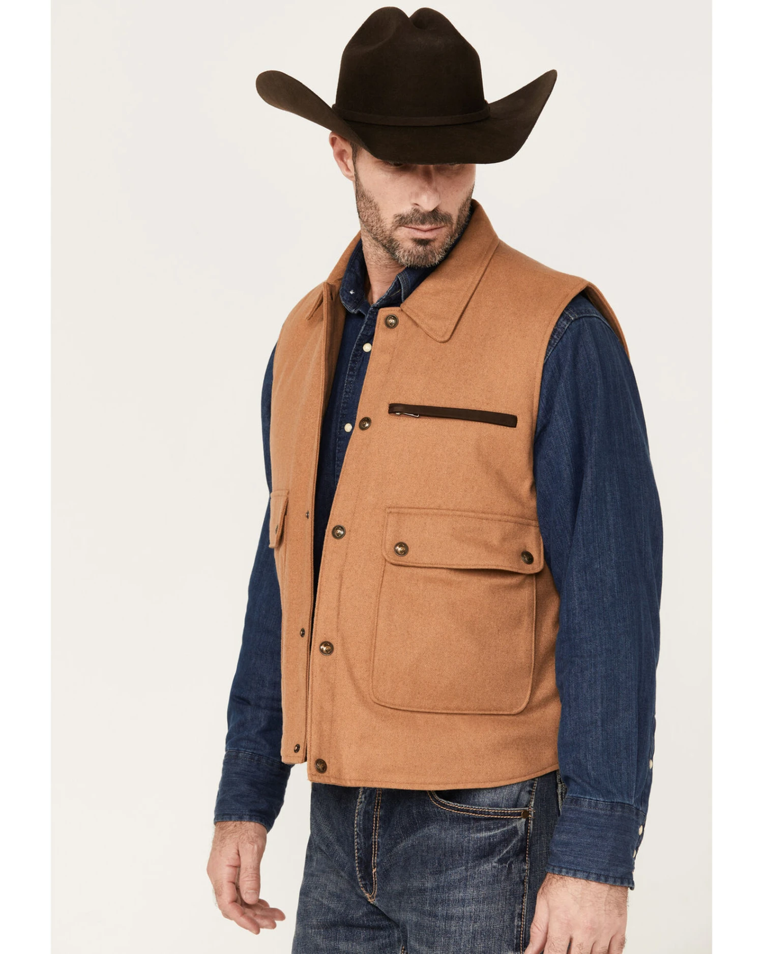 Cripple Creek Men's Snap Front Concealed Carry Wool Vest 2 Cripple Creek Men's Snap Front Concealed Carry Wool Vest - Image 2