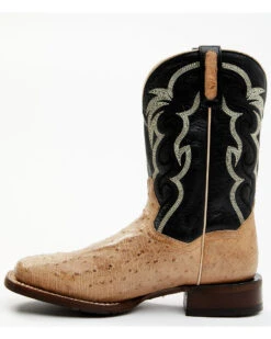 Dan Post Men's Hand Ostrich Quill Western Boots - Broad Square Toe -Western Denim Store 2000381788 100 P3