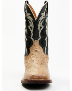 Dan Post Men's Hand Ostrich Quill Western Boots - Broad Square Toe -Western Denim Store 2000381788 100 P4