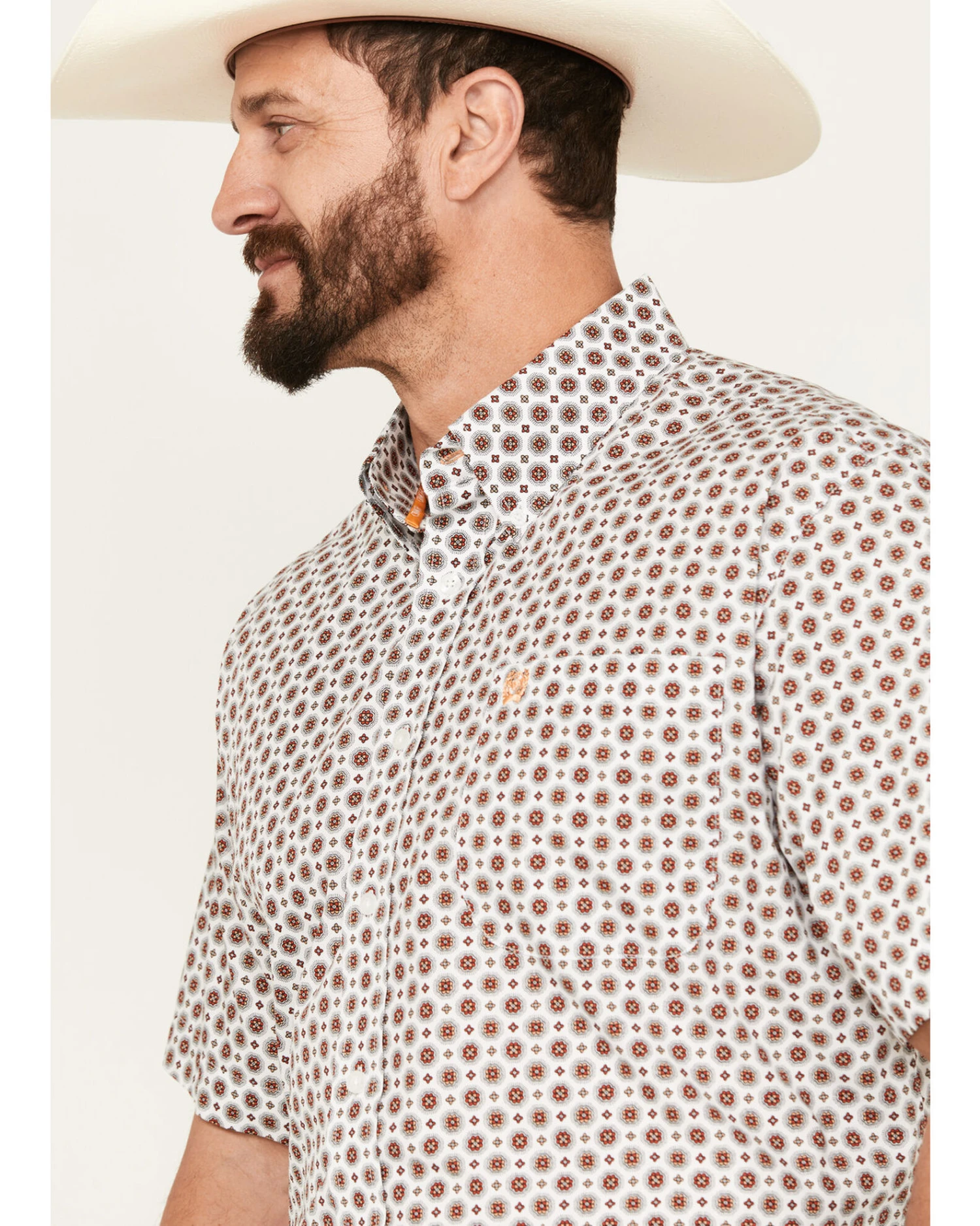 Cinch Men's Medallion Print Short Sleeve Button Down Western Shirt 2 Cinch Men's Medallion Print Short Sleeve Button Down Western Shirt - Image 2
