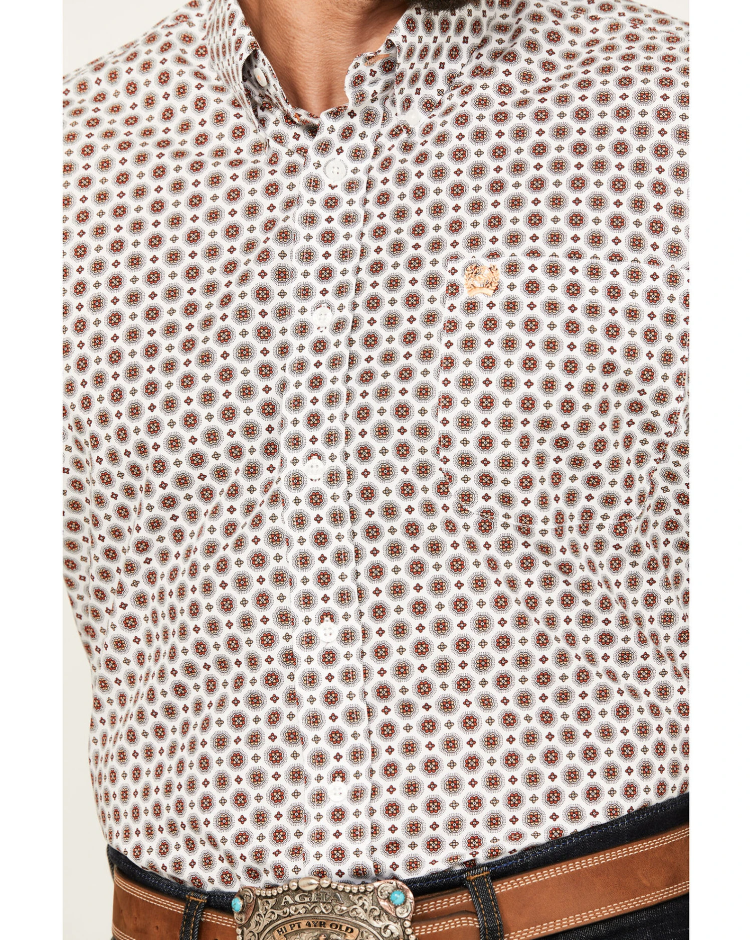 Cinch Men's Medallion Print Short Sleeve Button Down Western Shirt 3 Cinch Men's Medallion Print Short Sleeve Button Down Western Shirt - Image 3