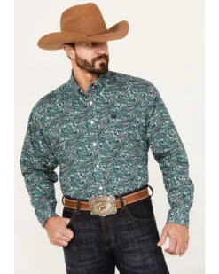 Cinch Men's Paisley Print Long Sleeve Button-Down Western Shirt
