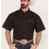 Cowboy Hardware Men's Diamond Plate Print Short Sleeve Button Down Western Shirt