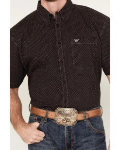 Cowboy Hardware Men's Diamond Plate Print Short Sleeve Button Down Western Shirt -Western Denim Store 2000385240 001 P3