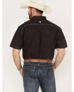 Cowboy Hardware Men's Diamond Plate Print Short Sleeve Button Down Western Shirt -Western Denim Store 2000385240 001 P4