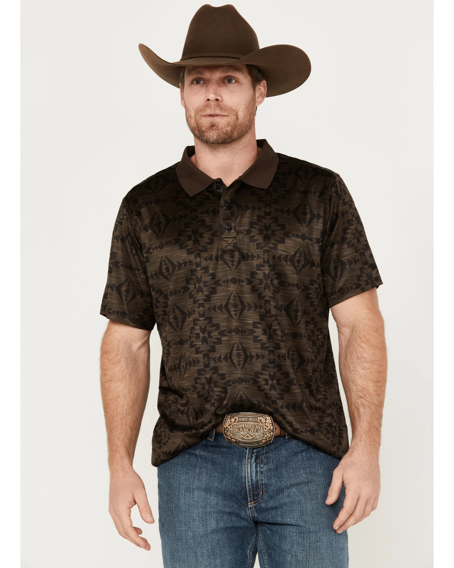 RANK 45 Men's Southwestern Polo 1 RANK 45 Men's Southwestern Polo