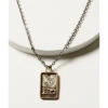 M & F Western Men's Silver Praying Cowboy Dog Tag Necklace
